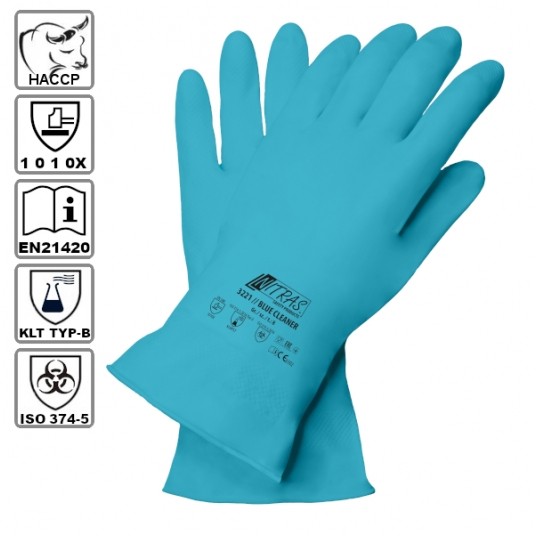 Rękawice ochronne CLEANER BLUE 3221 -zdjęcie numer 1