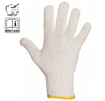 Rękawice bawełniane w kolorze ecru, ścieg 7G SWG-G