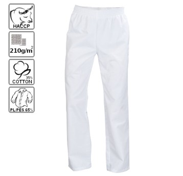 Spodnie białe HACCP - 65%/35% 210g/m2